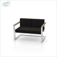 Comfortable and Luxury Stianless Steel Outdoor Garden Double Sofa