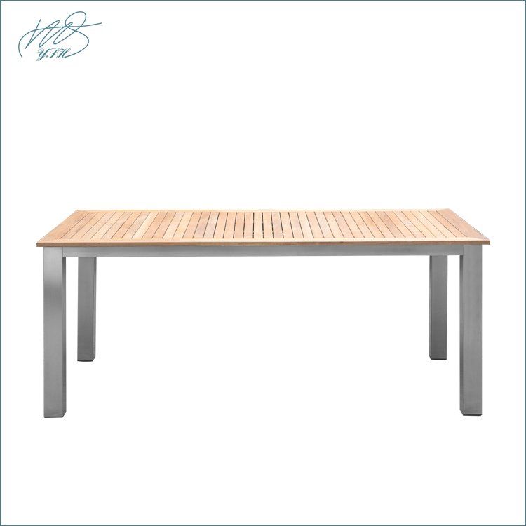 Strong and Luxury Outdoor Stainless Steel Teakwood Garden Table