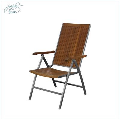American Style Classical Stainless Steel Teakwood Garden Folding Chair